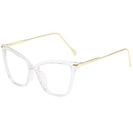 YOOSKE Cat Eye Glasses Frames Women Metal Frame Brand Disgner  Optical Eyeglasses Ladies Transparent frame Vintage Eyewear