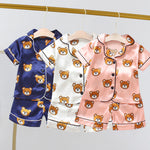Children's Pajamas Set Baby Boy Girl Clothes Summer Sleepwear Set Kids Cartoon Printed Tops+Shorts Toddler Clothing Sets