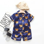 Children's Pajamas Set Baby Boy Girl Clothes Summer Sleepwear Set Kids Cartoon Printed Tops+Shorts Toddler Clothing Sets