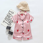Children's Pajamas Set Baby Boy Girl Clothes Summer Sleepwear Set Kids Cartoon Printed Tops+Shorts Toddler Clothing Sets