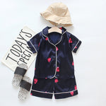 Children's Pajamas Set Baby Boy Girl Clothes Summer Sleepwear Set Kids Cartoon Printed Tops+Shorts Toddler Clothing Sets