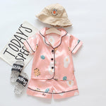 Children's Pajamas Set Baby Boy Girl Clothes Summer Sleepwear Set Kids Cartoon Printed Tops+Shorts Toddler Clothing Sets