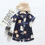 Children's Pajamas Set Baby Boy Girl Clothes Summer Sleepwear Set Kids Cartoon Printed Tops+Shorts Toddler Clothing Sets