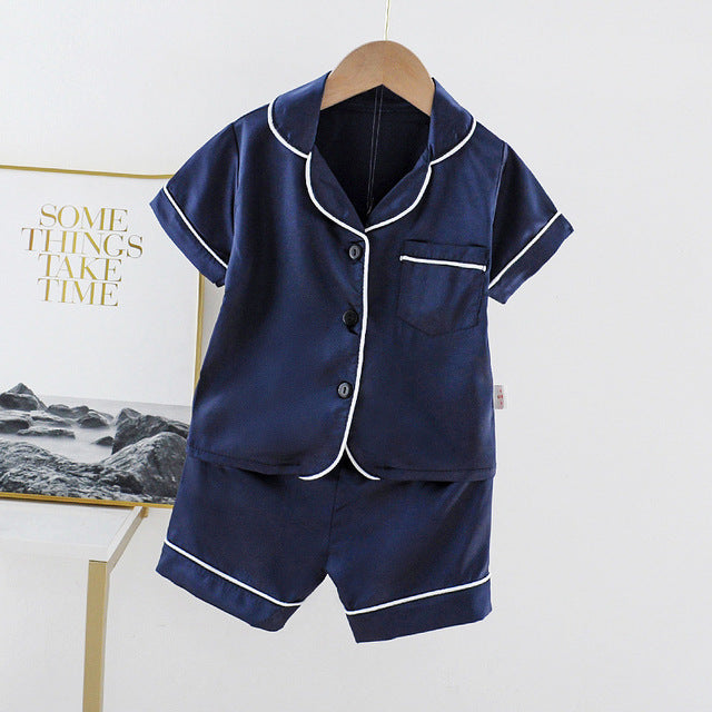 Children's Pajamas Set Baby Boy Girl Clothes Summer Sleepwear Set Kids Cartoon Printed Tops+Shorts Toddler Clothing Sets
