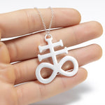 Large Talisman Baphomet Stainless Steel Satan Necklace Pendant for Men Satanic Jewerly Pentagram Charm Lucifer Patch collares