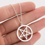 Large Talisman Baphomet Stainless Steel Satan Necklace Pendant for Men Satanic Jewerly Pentagram Charm Lucifer Patch collares