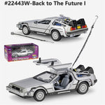 Welly 1:24 Diecast Alloy Model Car DMC-12 delorean back to the future Time Machine Metal Toy Car For Kid Toy Gift Collection