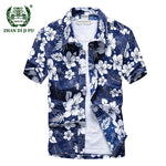 Mens Printed Hawaiian Beach Shirt Summer Short Sleeve 5XL Fast Drying Floral Shirts Male Holiday Vacation Clothing Chemise Homme