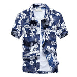 Mens Printed Hawaiian Beach Shirt Summer Short Sleeve 5XL Fast Drying Floral Shirts Male Holiday Vacation Clothing Chemise Homme