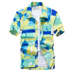 Mens Printed Hawaiian Beach Shirt Summer Short Sleeve 5XL Fast Drying Floral Shirts Male Holiday Vacation Clothing Chemise Homme