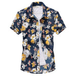 Mens Printed Hawaiian Beach Shirt Summer Short Sleeve 5XL Fast Drying Floral Shirts Male Holiday Vacation Clothing Chemise Homme