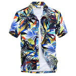Mens Printed Hawaiian Beach Shirt Summer Short Sleeve 5XL Fast Drying Floral Shirts Male Holiday Vacation Clothing Chemise Homme