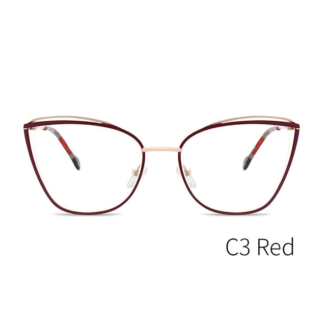 KANSEPT Metal Glasses Frame Women Cat Eye Myopia Computer Eyeglasses Frame 2020 Lady Stylish Eyewear High Quality MS3535
