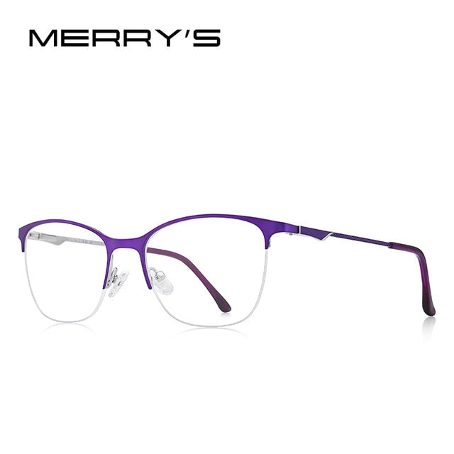 Merrys design feminino óculos de olho de gato meio quadro senhoras moda tendência óculos de miopia prescrição óptica s2006