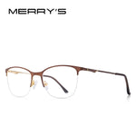 Merrys design feminino óculos de olho de gato meio quadro senhoras moda tendência óculos de miopia prescrição óptica s2006
