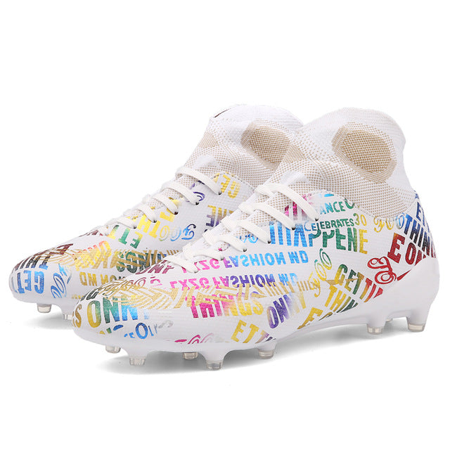 New High Ankle Soccer Shoes Men Breathable Outdoor High-top Football Boots Turf Soccer Cleats Kids AG Women Soft Football Shoes