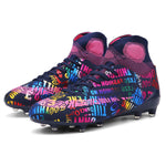 New High Ankle Soccer Shoes Men Breathable Outdoor High-top Football Boots Turf Soccer Cleats Kids AG Women Soft Football Shoes