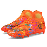 New High Ankle Soccer Shoes Men Breathable Outdoor High-top Football Boots Turf Soccer Cleats Kids AG Women Soft Football Shoes