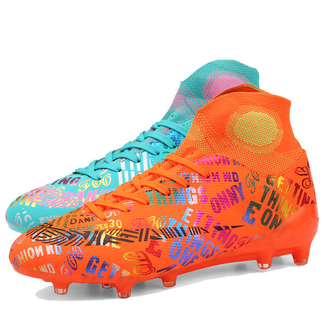 New High Ankle Soccer Shoes Men Breathable Outdoor High-top Football Boots Turf Soccer Cleats Kids AG Women Soft Football Shoes