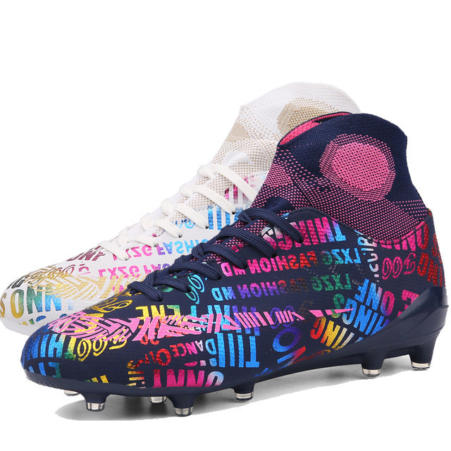 New High Ankle Soccer Shoes Men Breathable Outdoor High-top Football Boots Turf Soccer Cleats Kids AG Women Soft Football Shoes