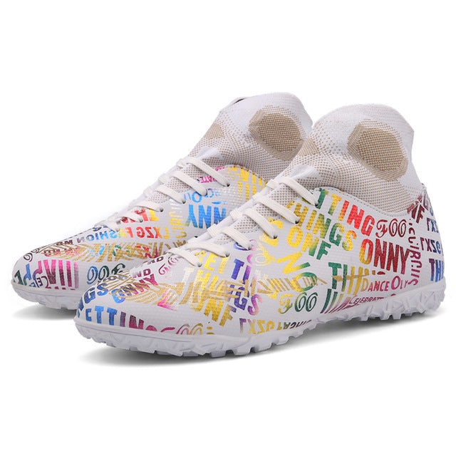 New High Ankle Soccer Shoes Men Breathable Outdoor High-top Football Boots Turf Soccer Cleats Kids AG Women Soft Football Shoes