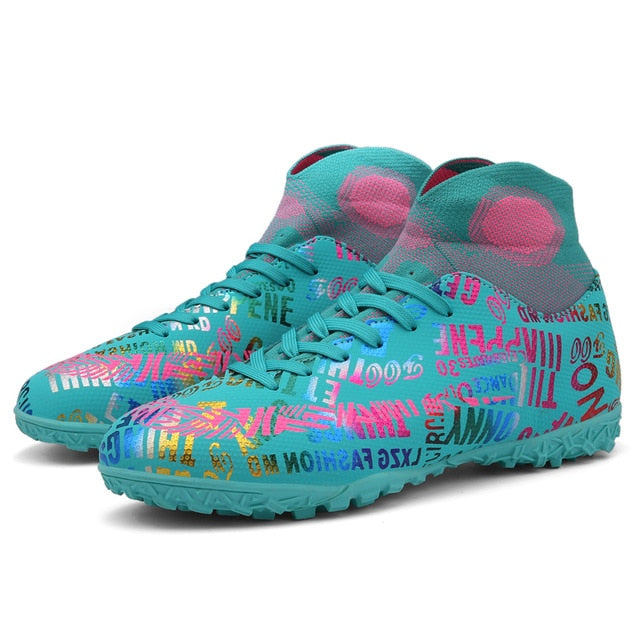 New High Ankle Soccer Shoes Men Breathable Outdoor High-top Football Boots Turf Soccer Cleats Kids AG Women Soft Football Shoes