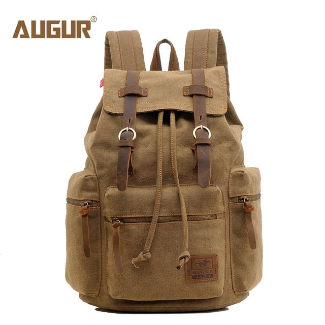 AUGUR New fashion men's backpack vintage canvas backpack school bag men's travel bags large capacity travel laptop backpack bag