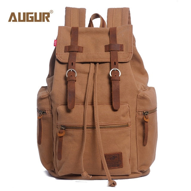 AUGUR New fashion men's backpack vintage canvas backpack school bag men's travel bags large capacity travel laptop backpack bag