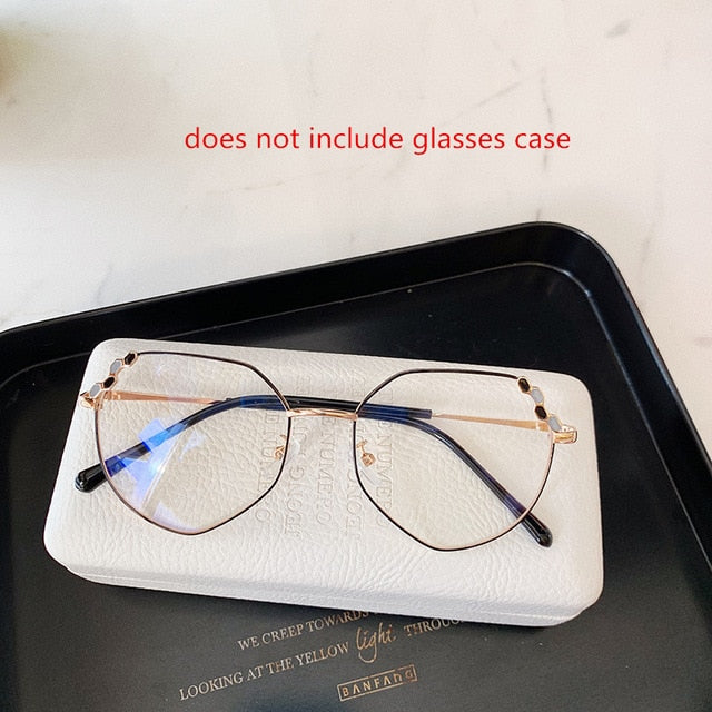 YOOSKE Transparent Optical Glasses Women Elegant Irregular Eyeglasses Frames Ladies Luxury Metal Spectacles Frame