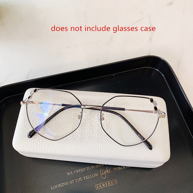 YOOSKE Transparent Optical Glasses Women Elegant Irregular Eyeglasses Frames Ladies Luxury Metal Spectacles Frame