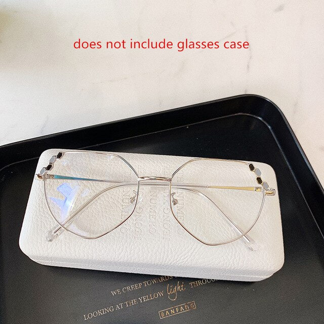 YOOSKE Transparent Optical Glasses Women Elegant Irregular Eyeglasses Frames Ladies Luxury Metal Spectacles Frame