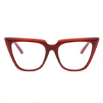 UVLAIK Lady Cat Eye Anti Blue Light Glasses Frames Women Oversized Frame Brand Designer Optical EyeGlasses Transparent Eyewear