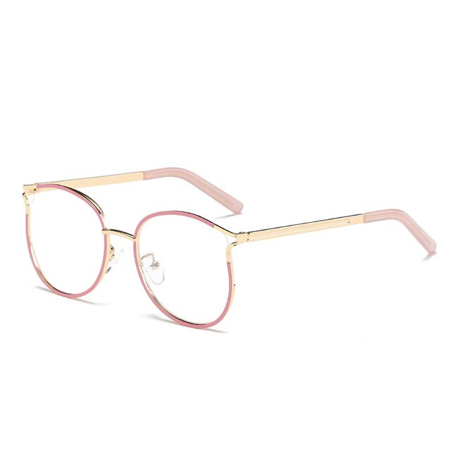 iboode Ladies Cat Eye Glasses Frames For Women Metal Frame UV400 Designer Optical Fashion Eyewear Computer Glasses Unisex Oculos