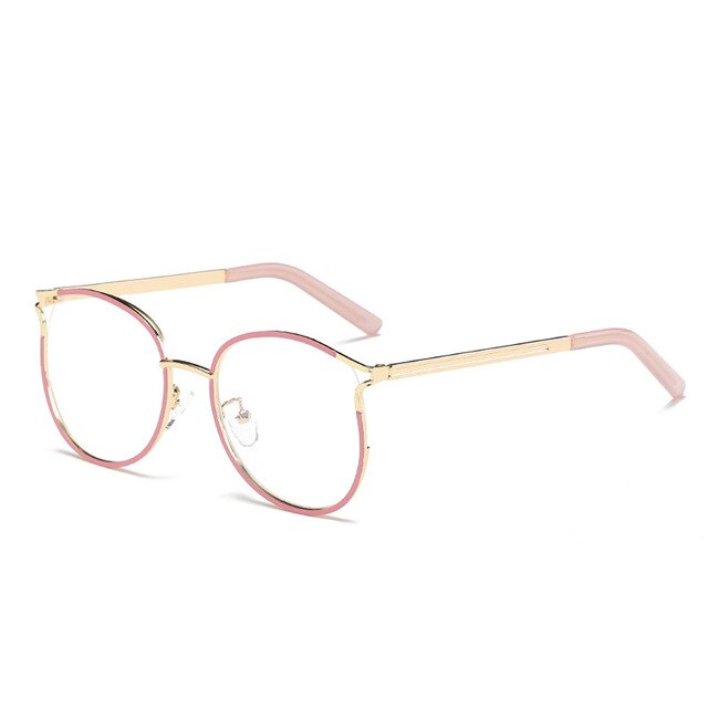 iboode Ladies Cat Eye Glasses Frames For Women Metal Frame UV400 Designer Optical Fashion Eyewear Computer Glasses Unisex Oculos