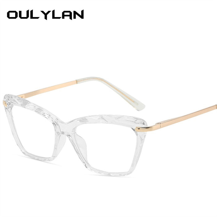 Oulylan Retro Glasses Frame Women Eyeglasses Computer Myopia Optical Female Vintage Ladies Eyewear Clear Lens Spectacle Frame