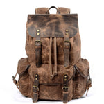 M229 Multifunction Casual Canvas Backpacks Vintage Waterproof Large Capacity Travel Bag Women Mochila Leather Laptop Rucksack
