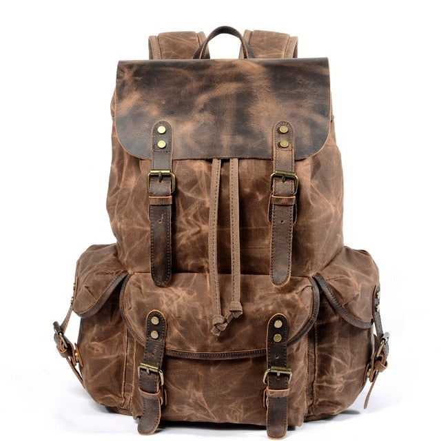 M229 Multifunction Casual Canvas Backpacks Vintage Waterproof Large Capacity Travel Bag Women Mochila Leather Laptop Rucksack