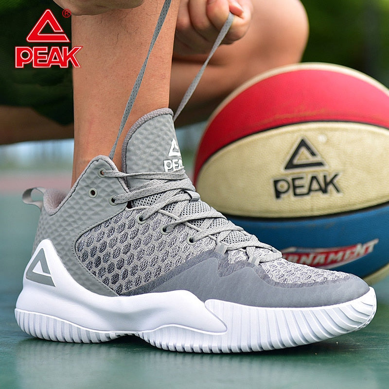 PEAK Men Streetball Master Basketball Shoes Breathable Anti-slip Wearable Basketball Sneakers Rebound Gym Outdoor Sports Shoes