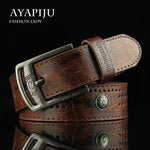 Men's Pin Buckle rivet Stud Retro Belt punk style Teenage students jeans waistband p70 causal fashion