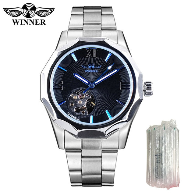 Jaragar 2020 Blue Glass Aviator Series Military True Men Sport Automatic Wrist Watch Top Brand Luxury Mechanical Male Clock Hour