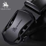 NO.ONEPAUL Brand Fashion Automatic Buckle Black Genuine Leather Belt Men's Belts Cow Leather Belts for Men 3.5cm Width WQE789