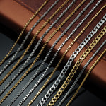 HIP 24inches Gold   Color Stainless Steel Cuban Link Chain Necklace For Men Jewerly Snake/Box/Hanging/Curb/Flat/Twist Chain