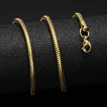 HIP 24inches Gold   Color Stainless Steel Cuban Link Chain Necklace For Men Jewerly Snake/Box/Hanging/Curb/Flat/Twist Chain