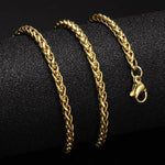 HIP 24inches Gold   Color Stainless Steel Cuban Link Chain Necklace For Men Jewerly Snake/Box/Hanging/Curb/Flat/Twist Chain