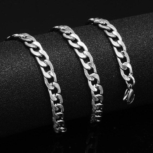 HIP 24inches Gold   Color Stainless Steel Cuban Link Chain Necklace For Men Jewerly Snake/Box/Hanging/Curb/Flat/Twist Chain