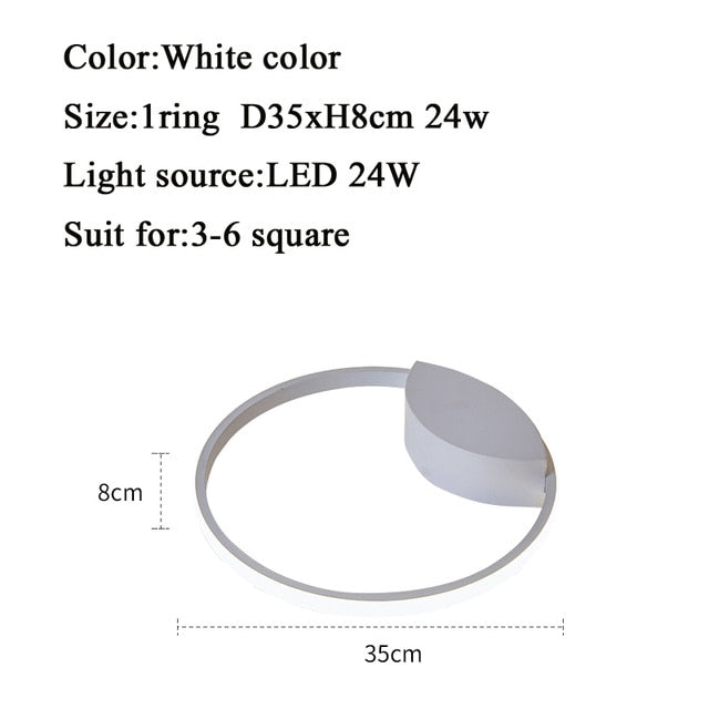 Led Ceiling lamp For Living Room Bedroom Study Room Home Deco AC85-265V Modern White/Coffee surface mounted Ceiling Lamp