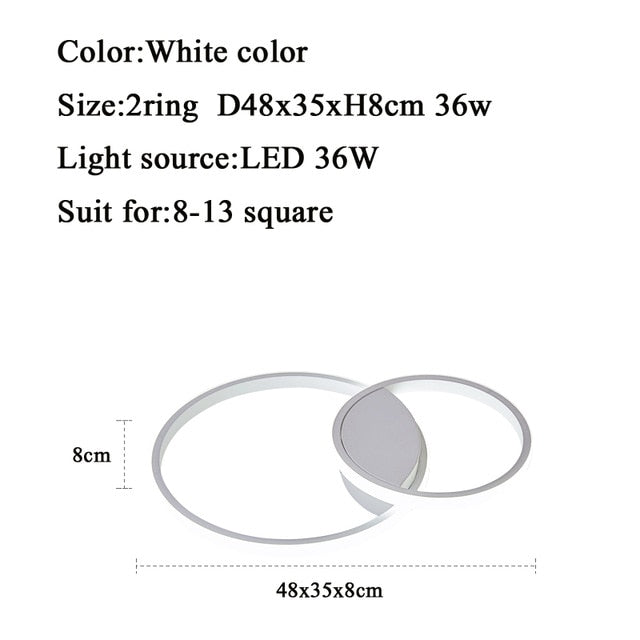 Led Ceiling lamp For Living Room Bedroom Study Room Home Deco AC85-265V Modern White/Coffee surface mounted Ceiling Lamp