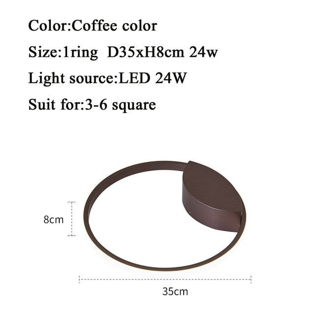 Led Ceiling lamp For Living Room Bedroom Study Room Home Deco AC85-265V Modern White/Coffee surface mounted Ceiling Lamp