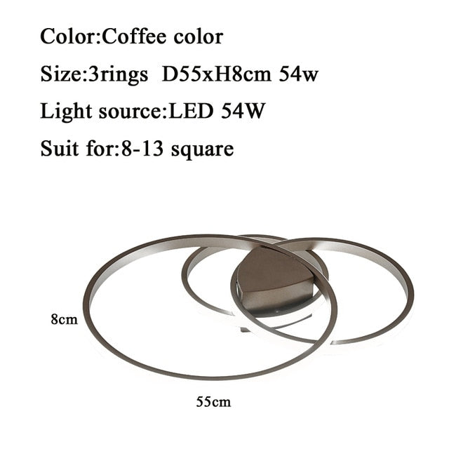 Led Ceiling lamp For Living Room Bedroom Study Room Home Deco AC85-265V Modern White/Coffee surface mounted Ceiling Lamp