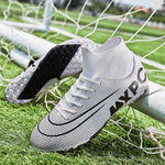 MWY Soccer Shoes For Men Football Boots Kids High Ankle Soccer Cleats Waterproof Sport Sneakers Futsal Shoes Zapatillas Hombre